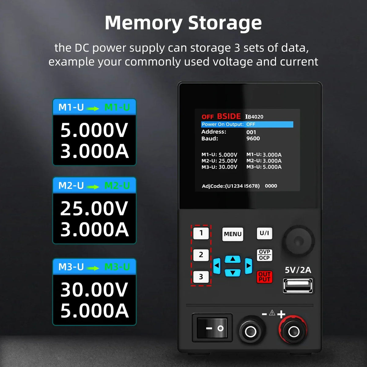 BSIDE I8 Programmable DC Power Supply 30V 10A Bench Unit