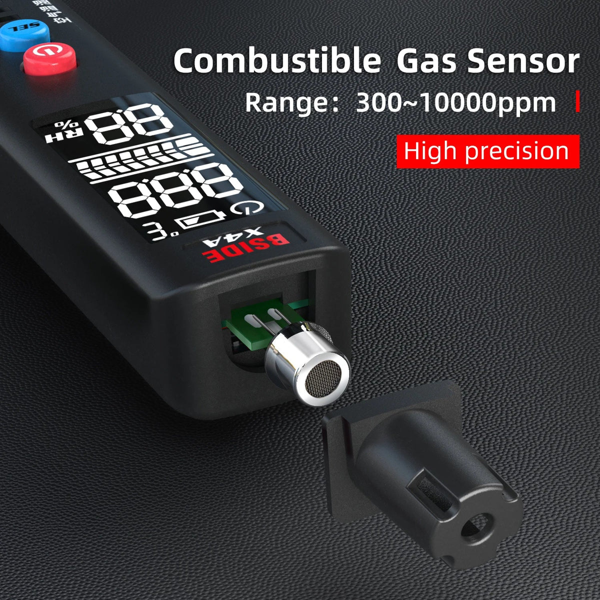 BSIDE X4A Gas Detector with Leak, Temp & Humidity Alarm