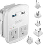 World-Way 6 Travel Adapter Kit | 2 USB, 1 USB-C Cable + 2 US Outlets - Grounded (WPS-2B)