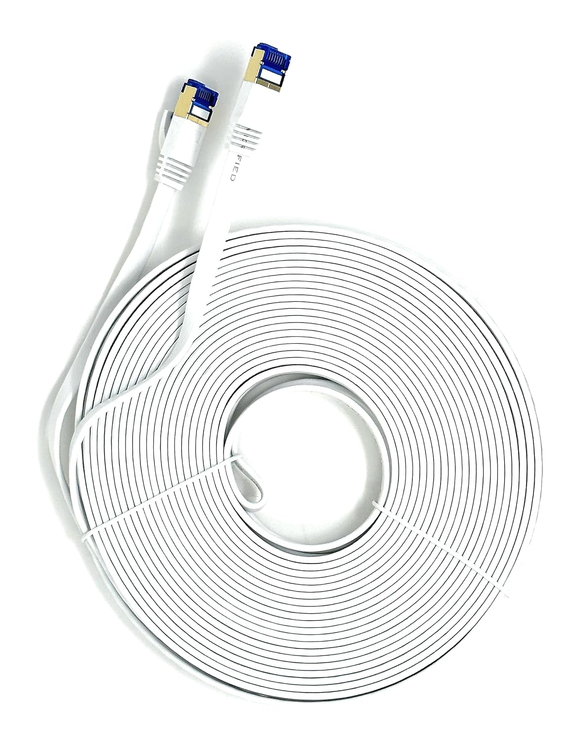 QualGear CAT 7 ethernet patch cable flat f/utp foil shielded 10 gbps 600 mhz.