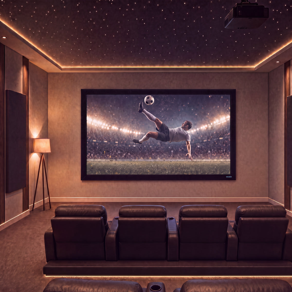 QualGear 120-In 16:9 Fixed Frame Projector Screen, product view.