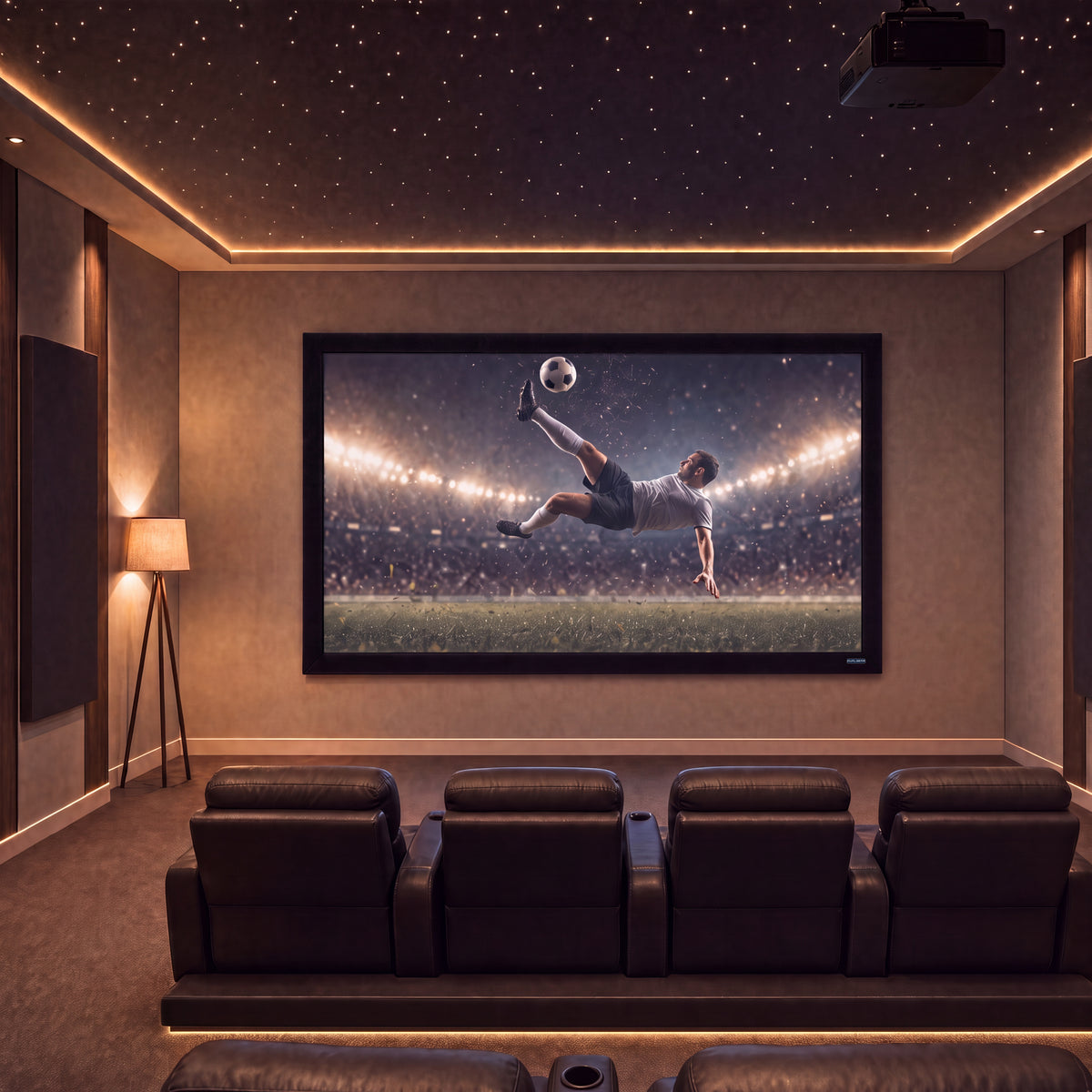 QualGear 135-In 16:9 Fixed Frame Projector Screen, product view.