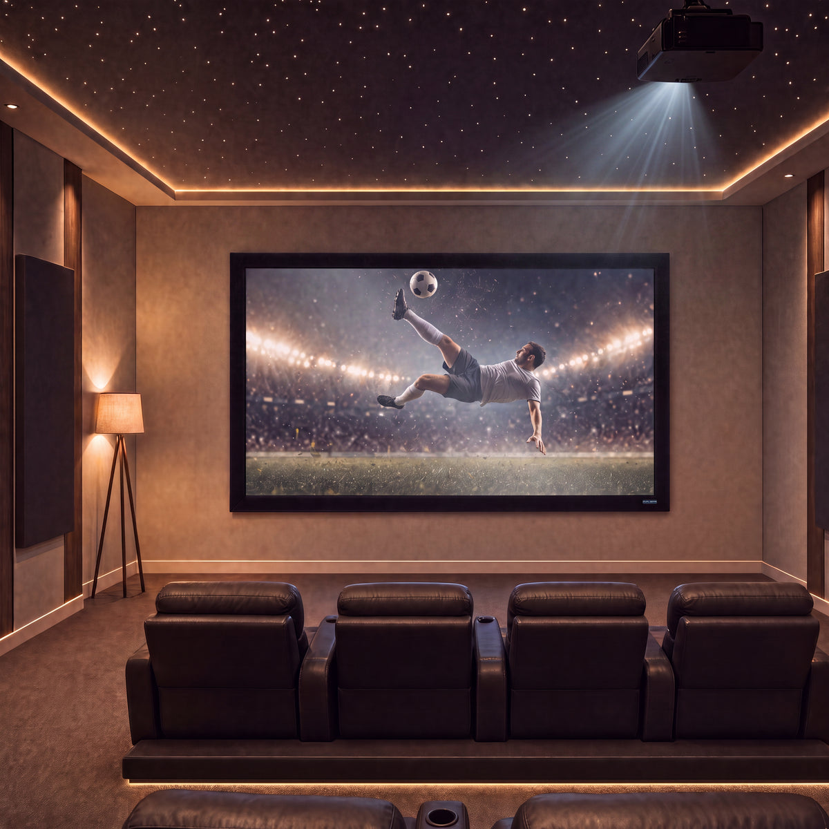 QualGear 135-In 16:9 Fixed Frame Projector Screen, product view.