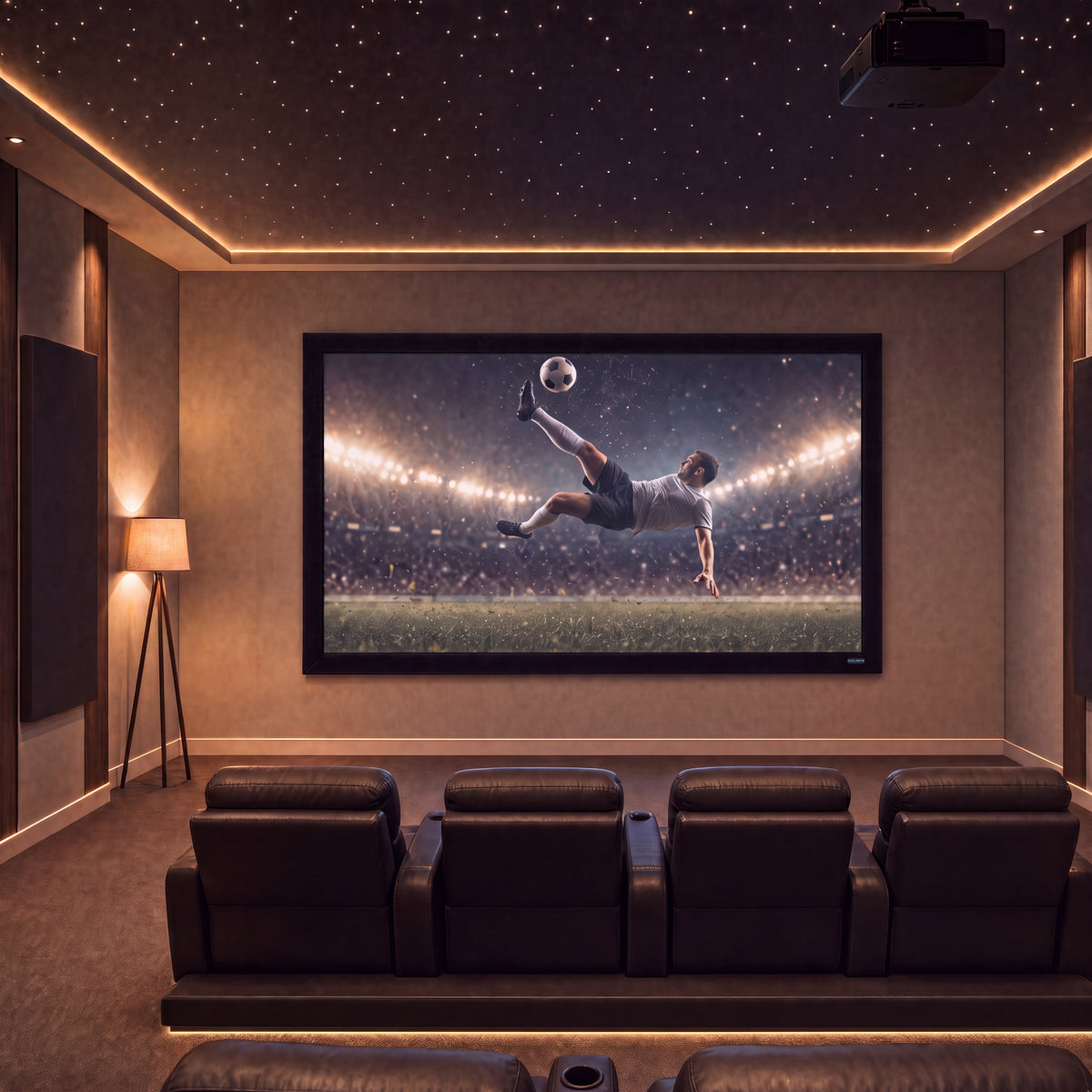 QualGear 150-In 16:9 Fixed Frame Projector Screen, product view.