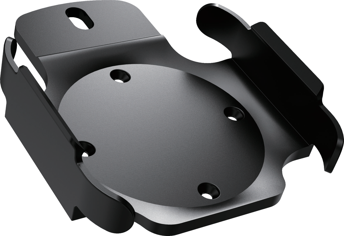 QualGear QG-AM-017 black Apple TV mount bracket, angled view