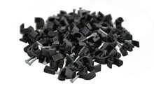 QualGear nail-in cable clips 6 mm / 0.24 in black 100 pack.