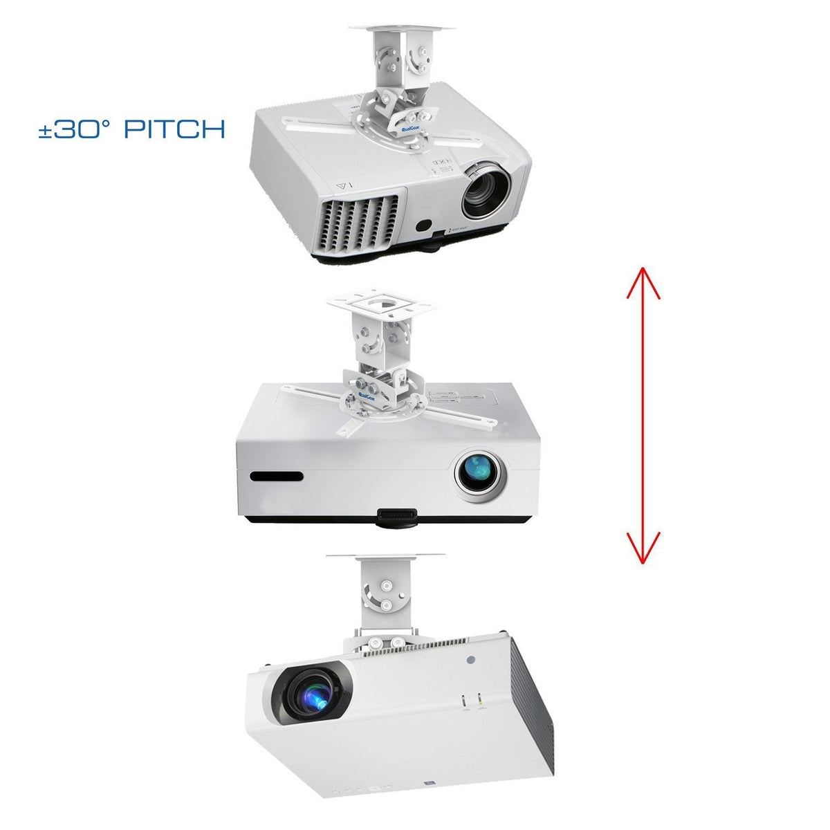 QualGear low profile universal projector ceiling mount white.