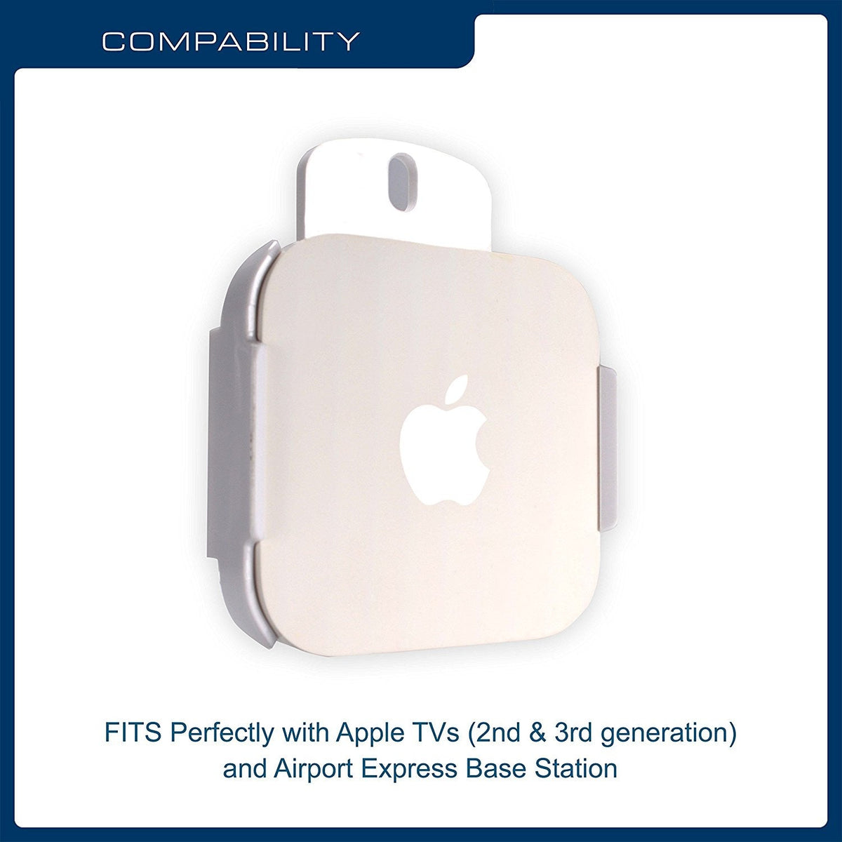 QualGear mount for apple tv/airport express base station (for 2nd & 3rd generation apple tvs).