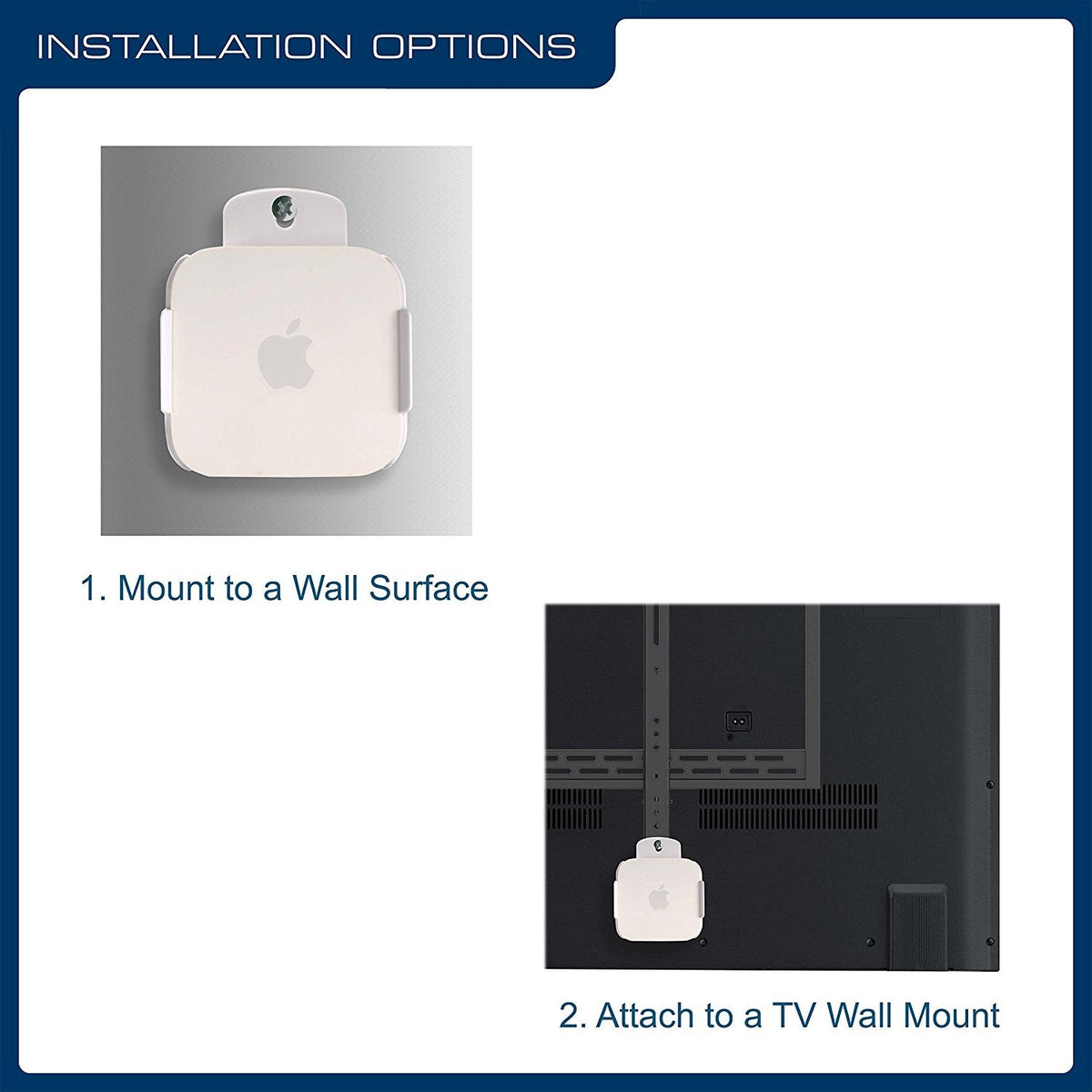 QualGear mount for apple tv/airport express base station (for 2nd & 3rd generation apple tvs).