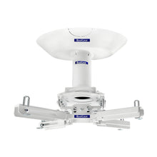 QualGear projector ceiling mount kit single joist white, with included hardware.