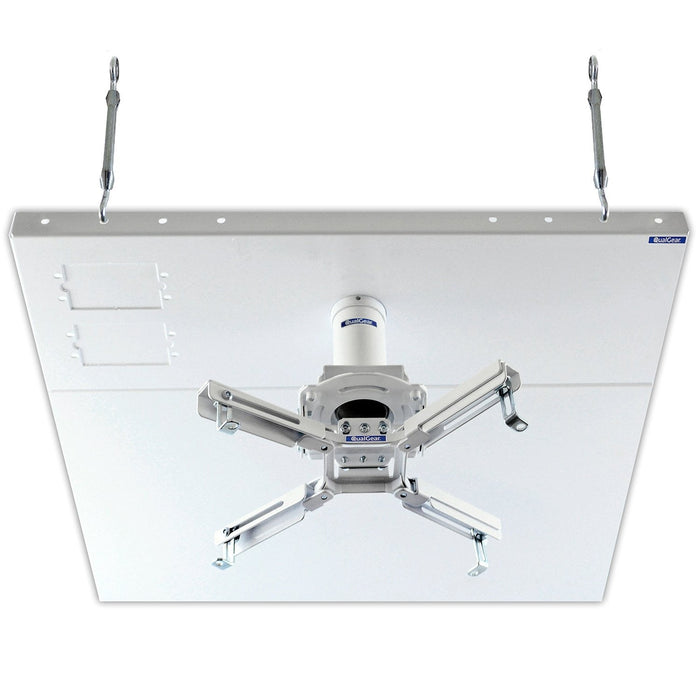 QualGear drop ceiling projector mount kit 2'x2', white.