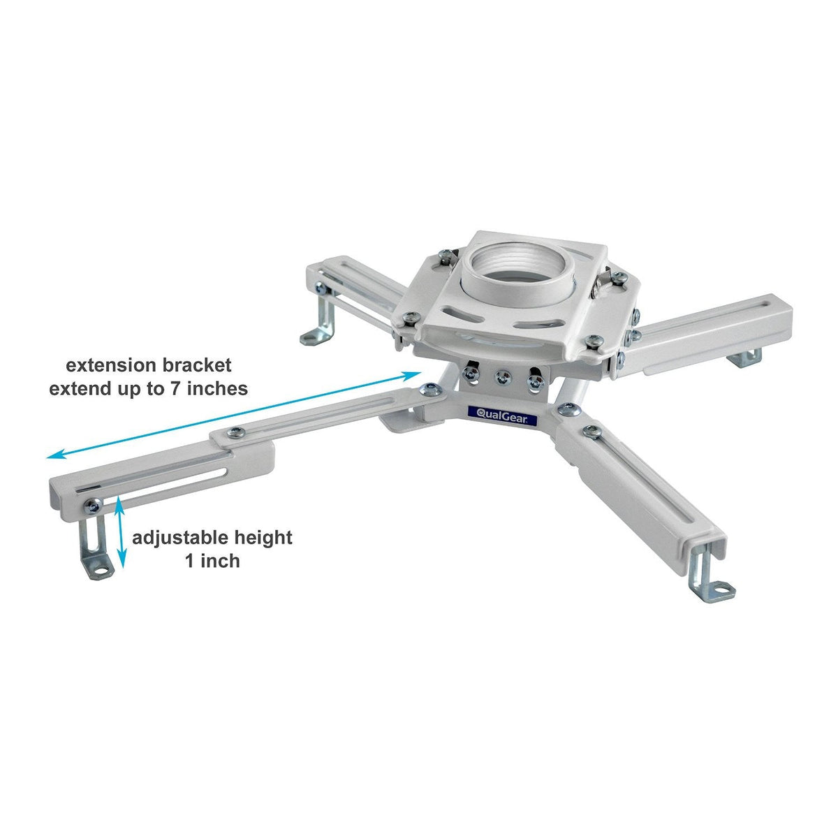 QualGear drop ceiling projector mount kit 2'x2', white.