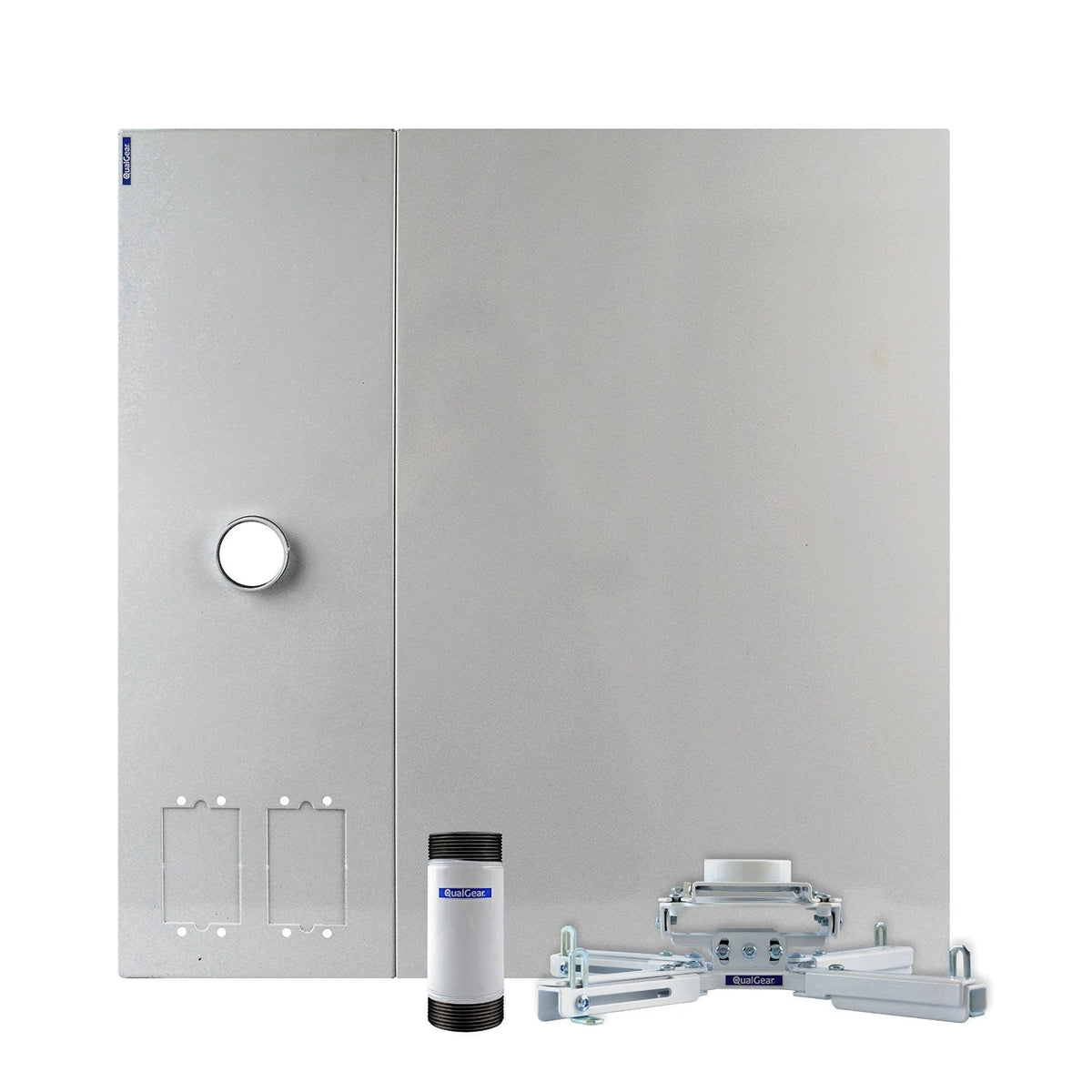 QualGear drop ceiling projector mount kit 2'x2', white, with included hardware.