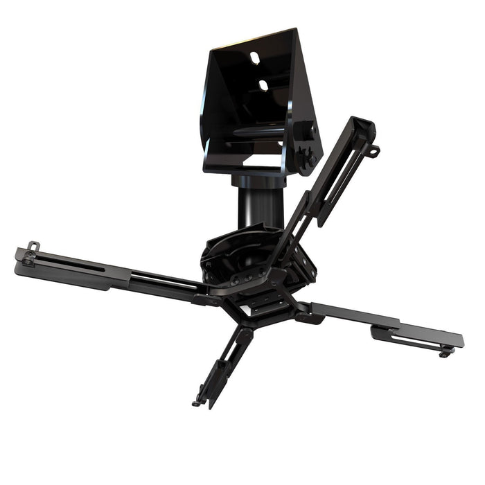 QualGear sloped ceiling projector mount kit black, with included hardware.
