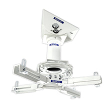 QualGear sloped ceiling projector mount kit white, with included hardware.
