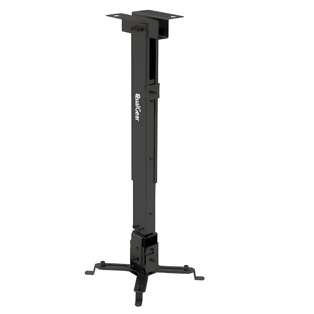 QualGear telescopic projector ceiling mount QG-PM-002-BLK in black, front view