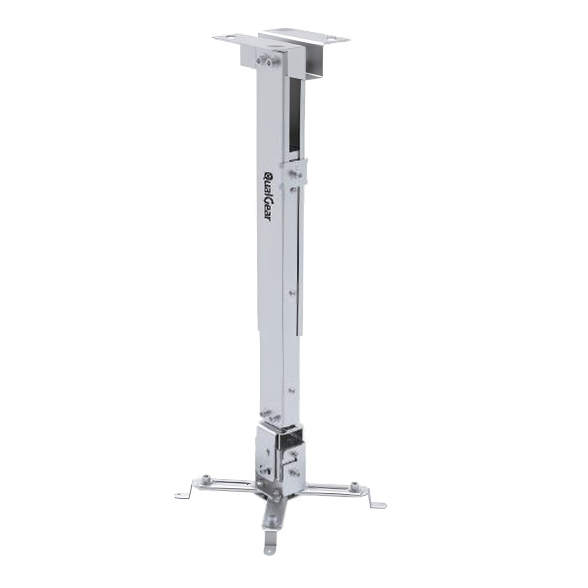 QualGear telescopic projector ceiling mount QG-PM-002-WHT in white, front view