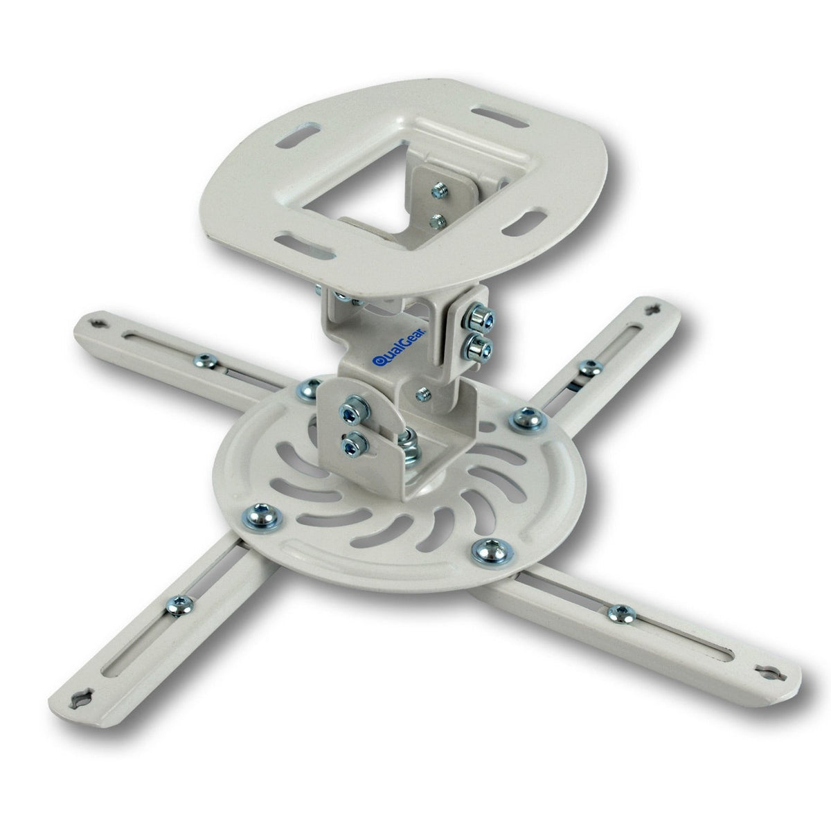 QualGear low profile projector ceiling mount short white.