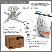 QualGear low profile projector ceiling mount short white.