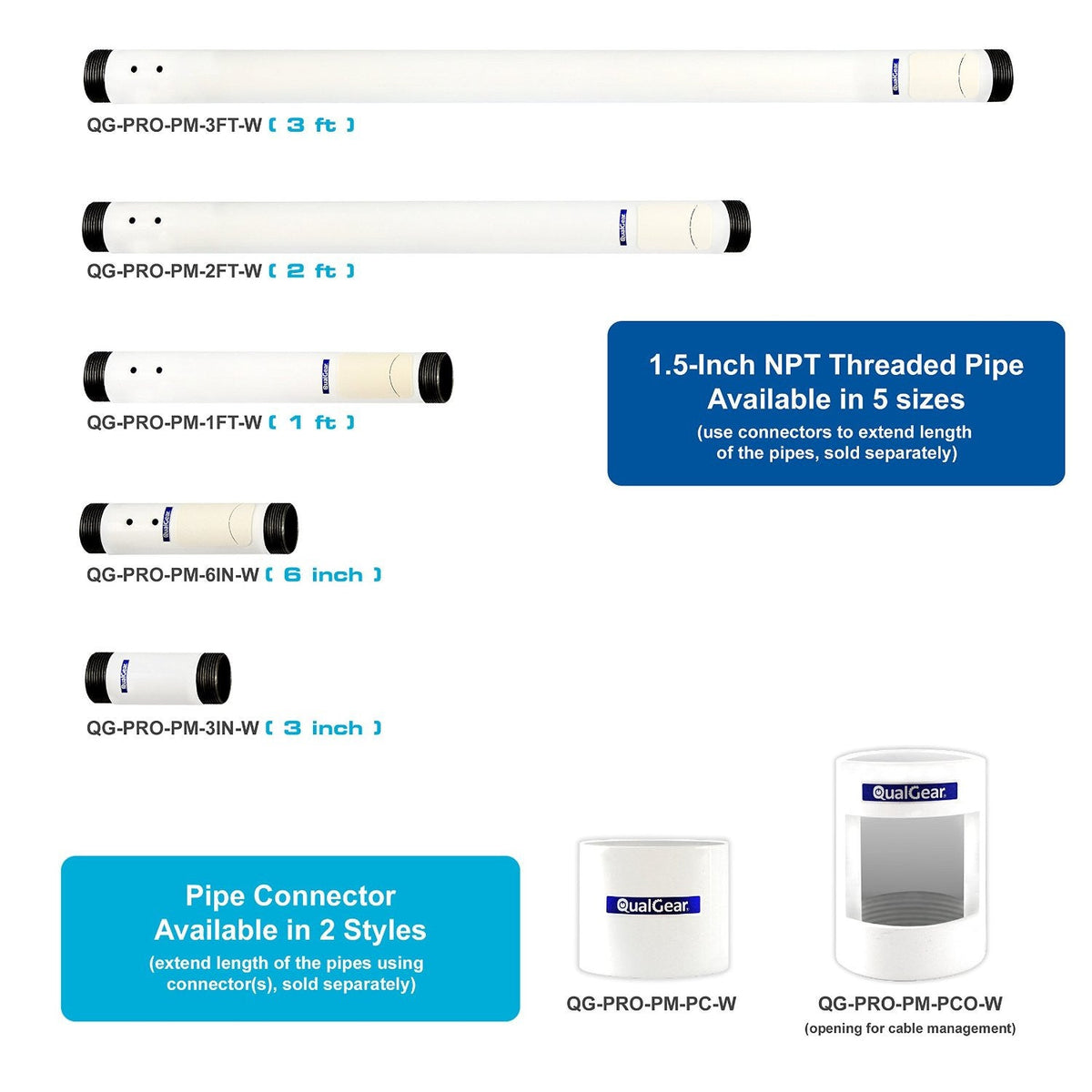 QualGear Pro-AV flat ceiling adapter white qg-pro-pm-ca-w.
