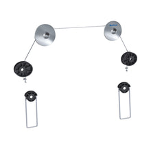 QualGear 37-70 in fixed wire rope tv wall mount stainless steel, front view.
