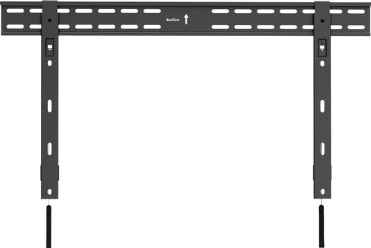 QualGear 37-70 in ultra slim fixed tv wall mount black, front view.
