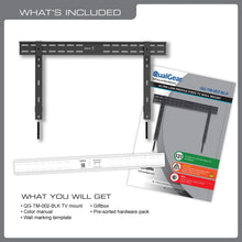 QualGear 37-70 in ultra slim fixed tv wall mount black.