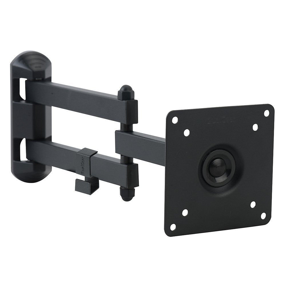 QualGear 13-27 in articulating tv wall mount black, front view.