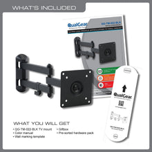 QualGear 13-27 in articulating tv wall mount black, with included hardware.