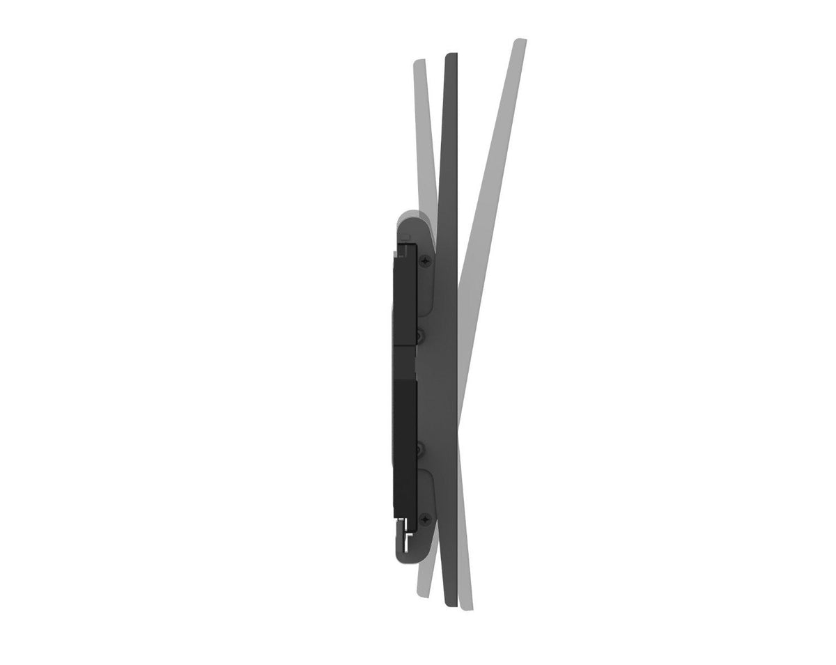 QualGear 37-70 in UL listed heavy duty tilting tv wall mount black, showing tilt range.