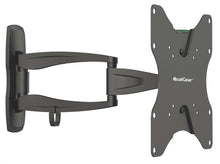 QualGear 23-42 in articulating tv wall mount ultra slim black, front view.