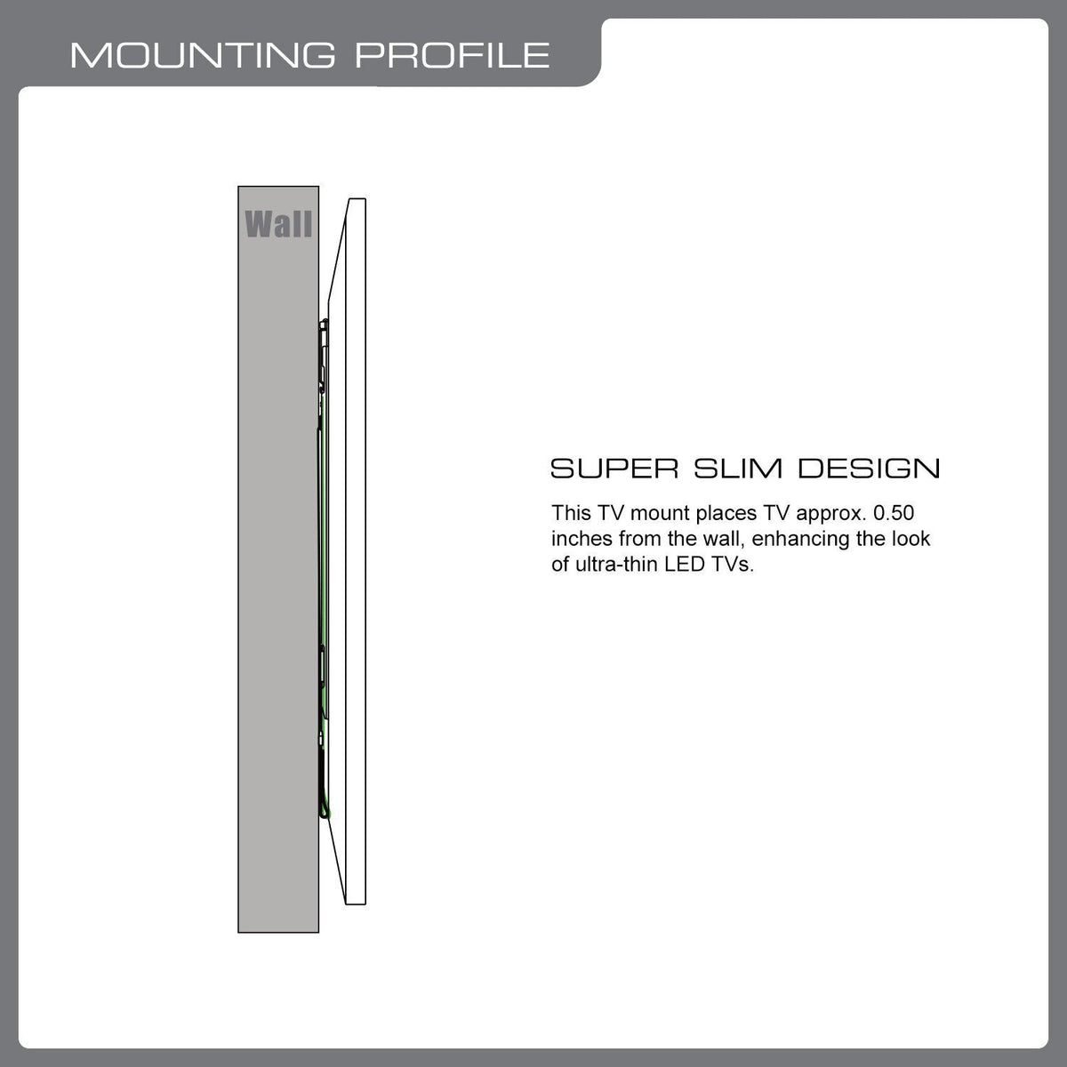 QualGear 32-55 in ultra slim fixed tv wall mount black.
