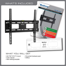 QualGear 23-47 in tilting tv wall mount low profile black, showing tilt range.