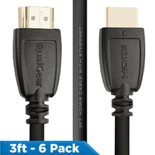 QualGear high speed HDMI 2.0 cable connectors, black, 3 ft, 6-pack