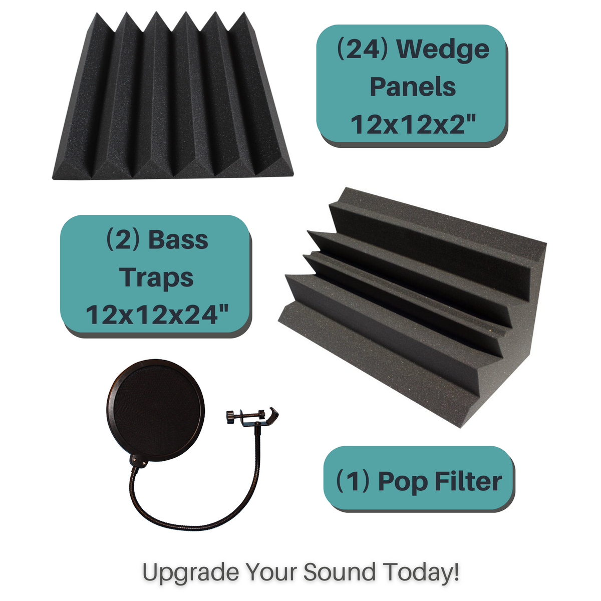 Small Vocal Booth Acoustic Foam Bundle - DIY Vocal Booth Acoustic Treatment