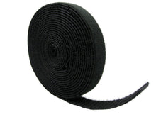 QualGear reusable cable tie roll 3/4 in x 15 ft black, back view.