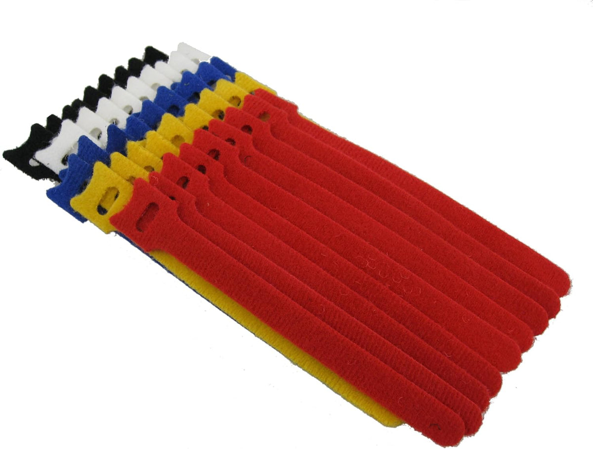 QualGear reusable cable ties 1/2 x 6 in assorted 50 pack.