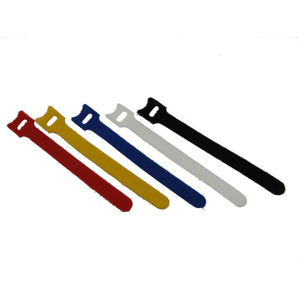 QualGear reusable cable ties 1/2 x 6 in assorted 5 pack.