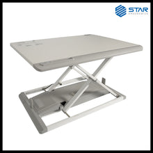 QualGear star ergonomics portable electric standing desk converter white.