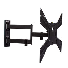 QualGear QG-TM-021-BLK articulating TV wall mount kit, black, front view