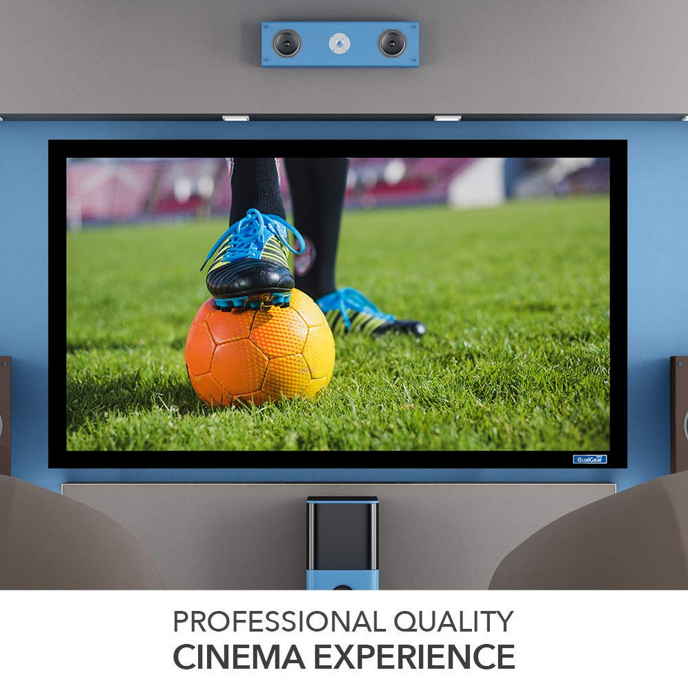 QualGear 92-In 16:9 fixed frame projector screen 3D high reflective silver 2.5 gain.