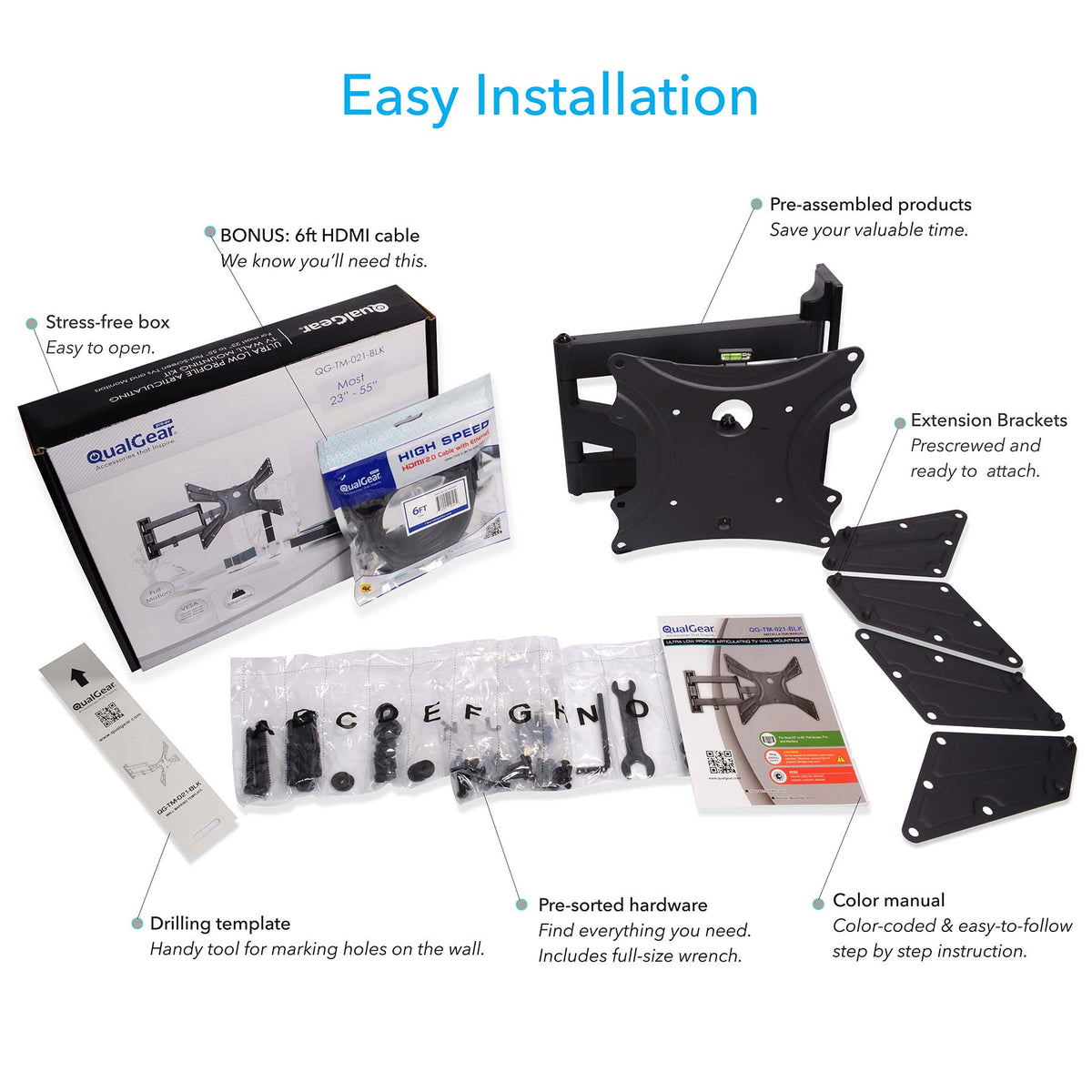 QG-TM-021-BLK easy installation graphic