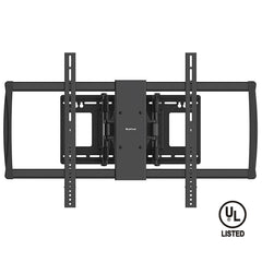 QualGear QG-TM-092-BLK heavy duty full motion TV wall mount, UL Listed, black, front view