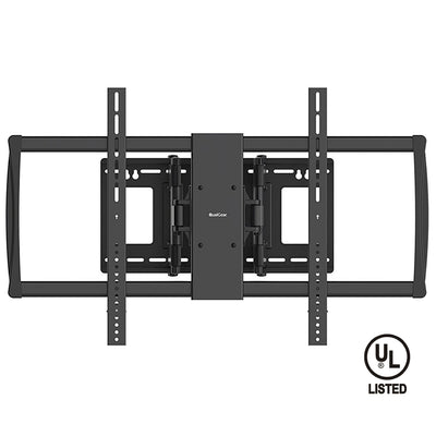 QualGear QG-TM-092-BLK heavy duty full motion TV wall mount, UL Listed, black, front view