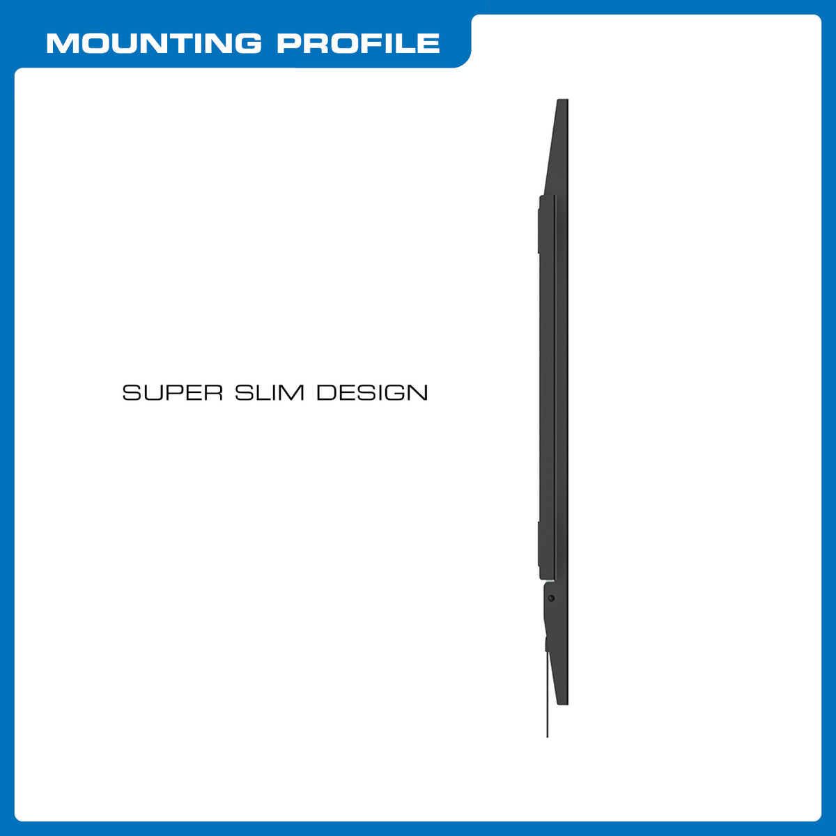 QG-TM-090-BLK slim mounting profile, side view