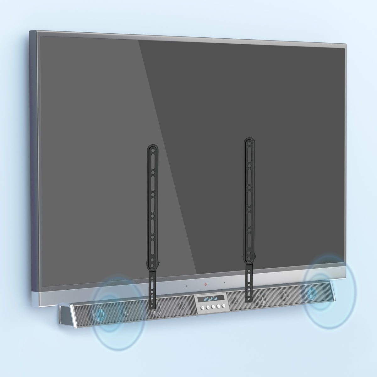 QualGear universal sound bar bracket 33 lb / 15 kg black.