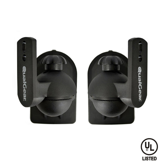 QualGear universal speaker wall mounts pair of 2, 7.7 lb / 3.5 kg black.