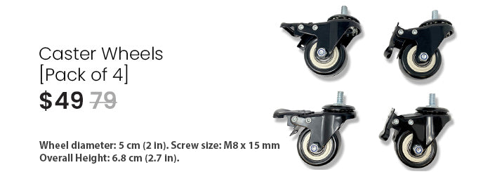 QualGear caster wheels for smart standing desk 4 pack.