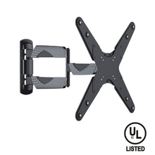 QualGear QG-TM-A-012 articulating TV wall mount, ultra slim, black, front view