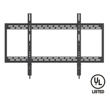 QualGear QG-TM-090-BLK heavy duty fixed TV wall mount for 60-100 in TVs, UL Listed, black, front view